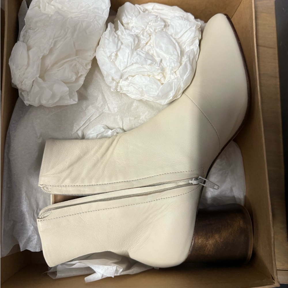 Cream Minimalist Ankle Booties
